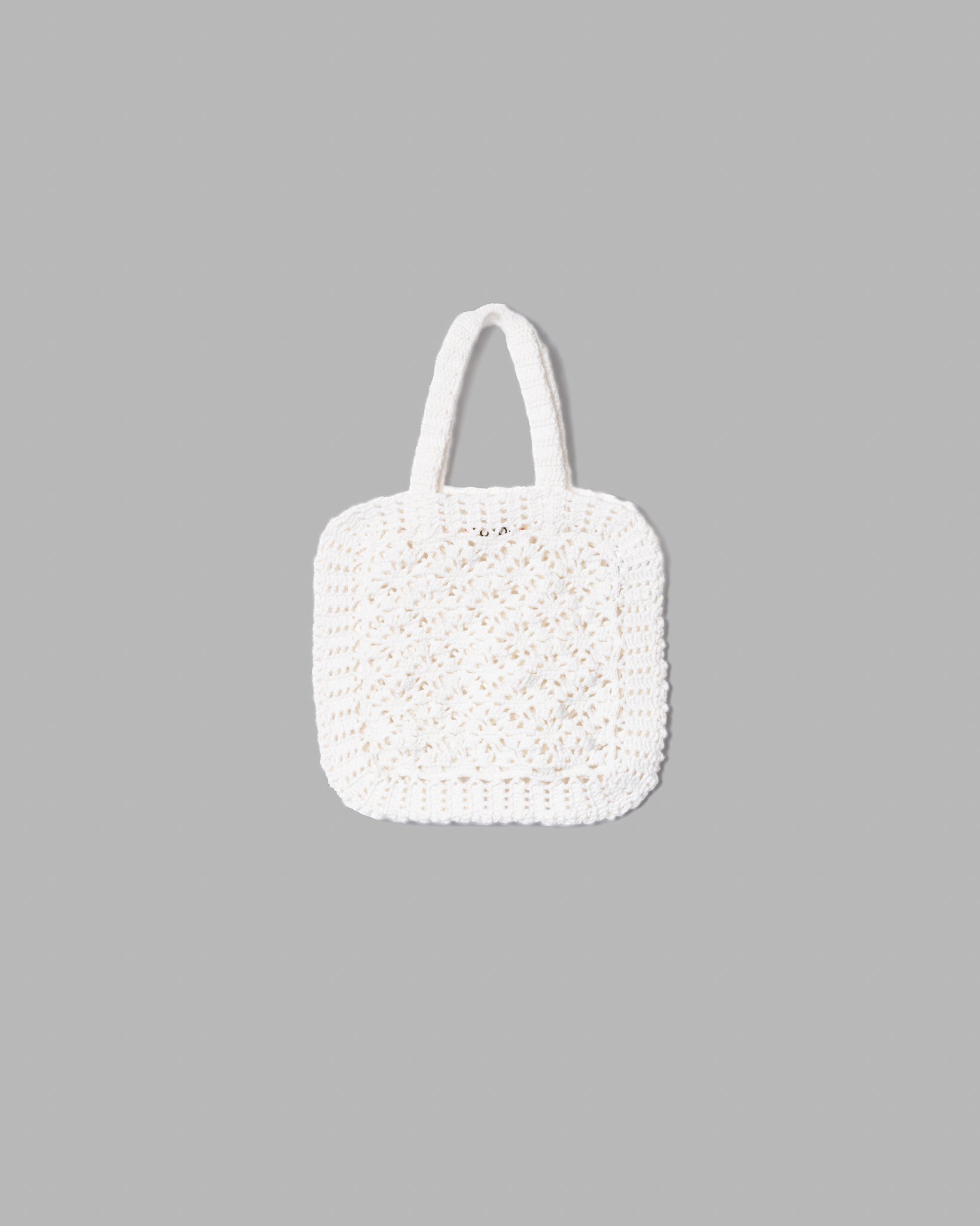 Bolsa de punto de punto de crochet -White