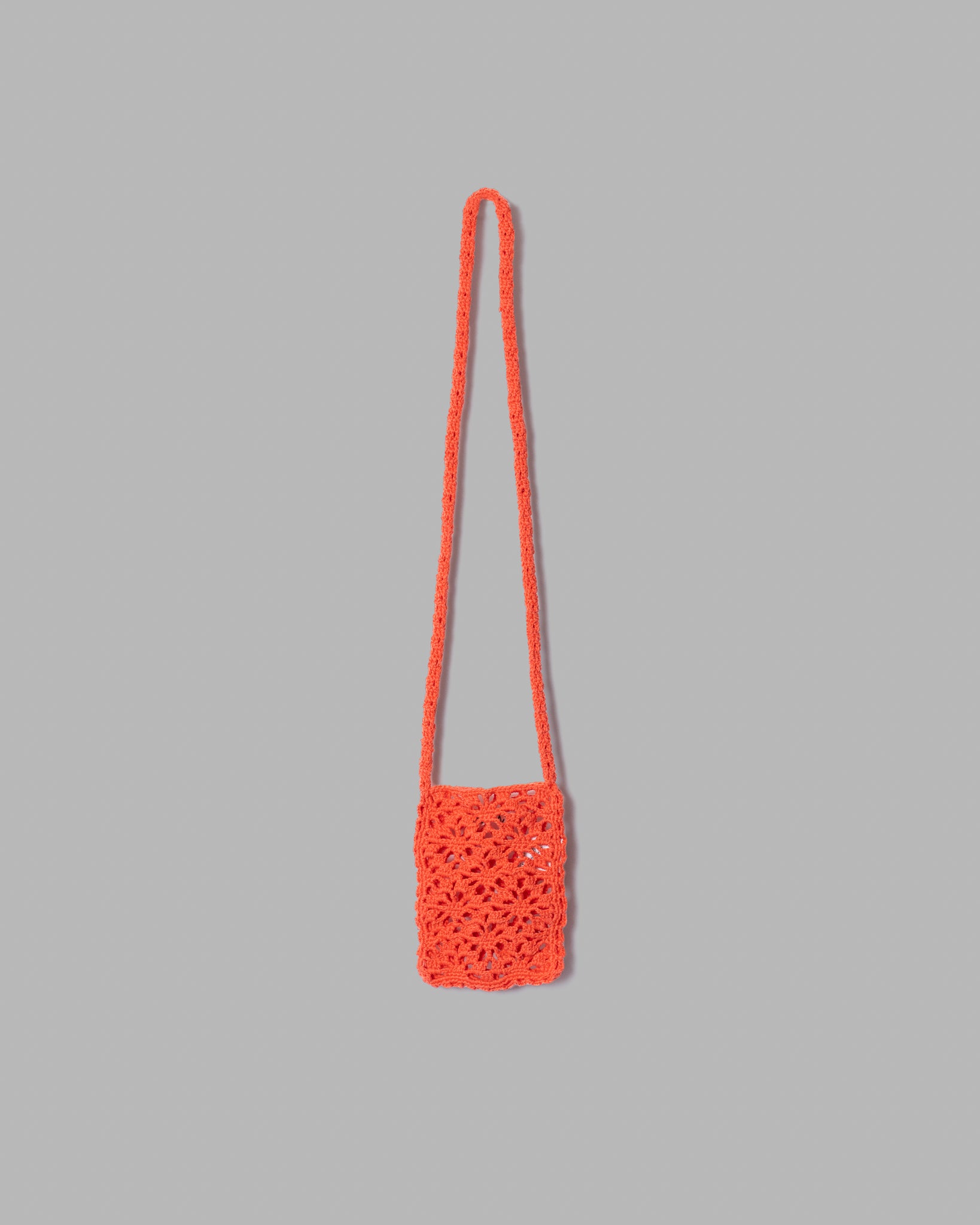 CROCHET HAND KNIT MINI BAG - CORAL