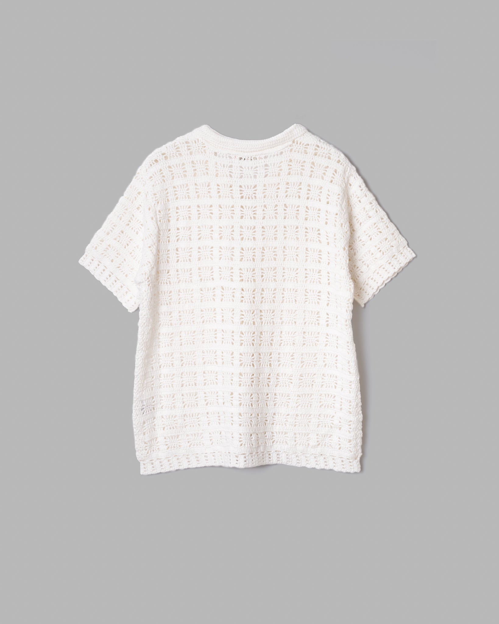 Camisas de punto de tejido de crochet -White