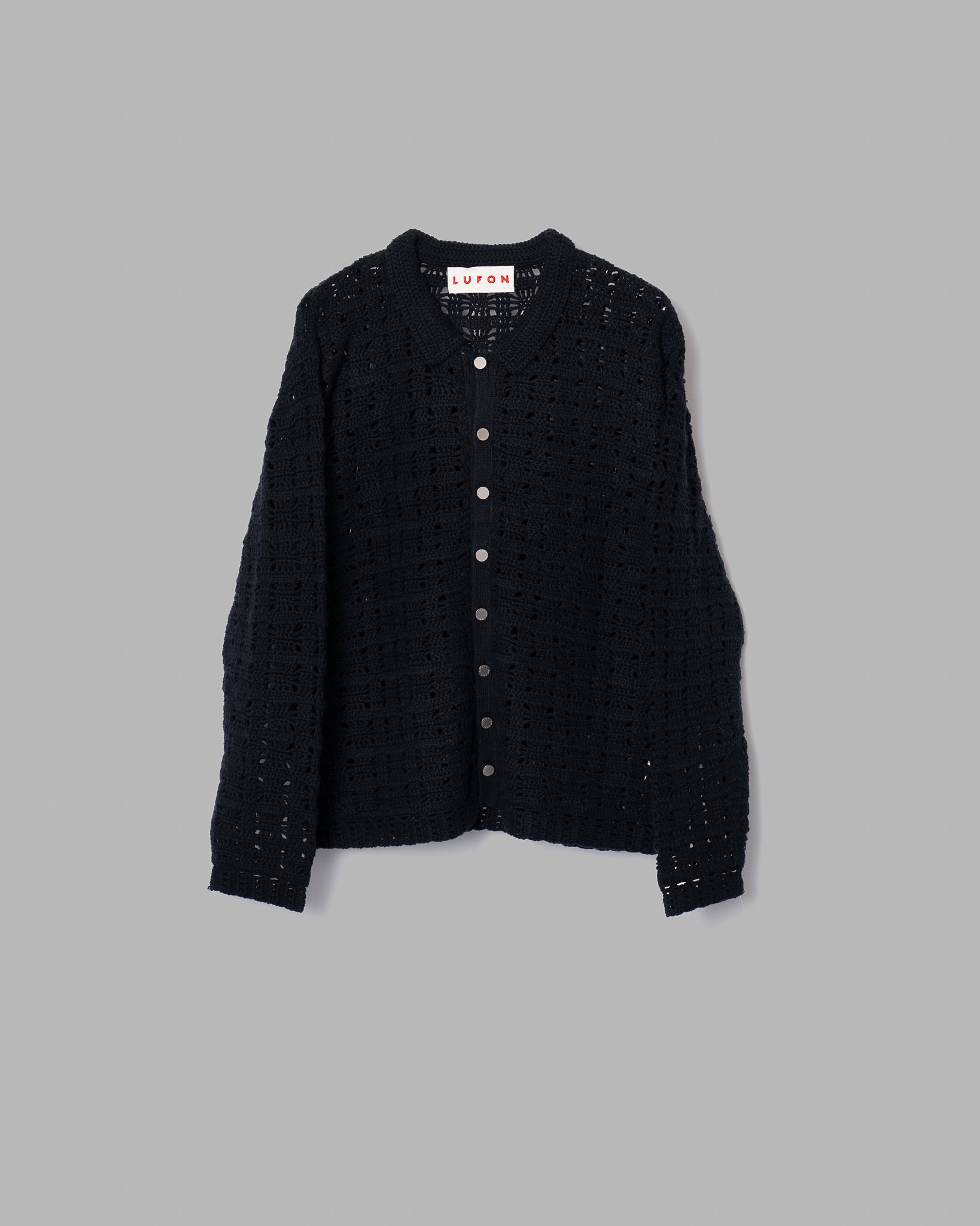 Crochet Hand Knit Shirts --Black