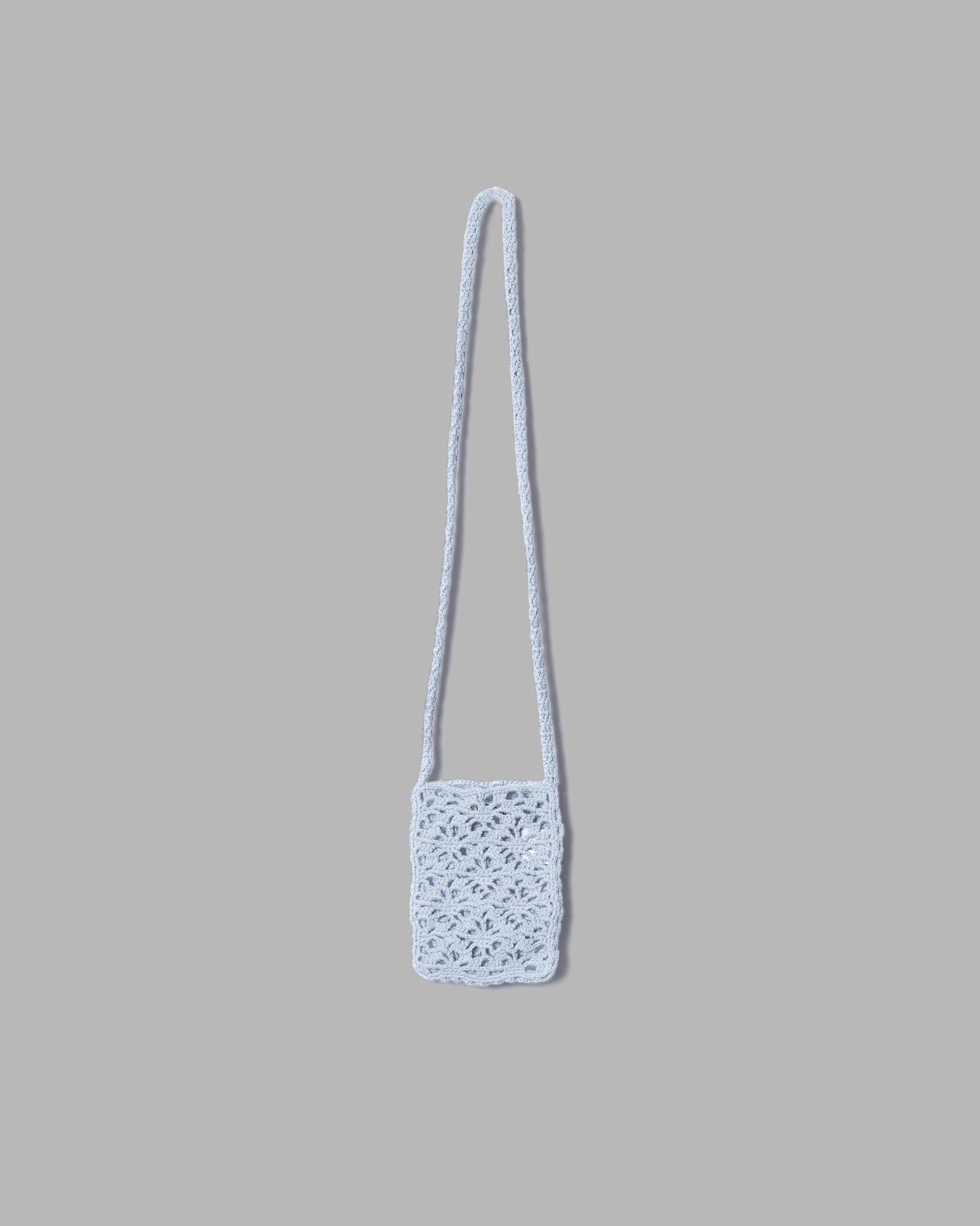 Crochet Hand Knit Mini Bag -Light Blue