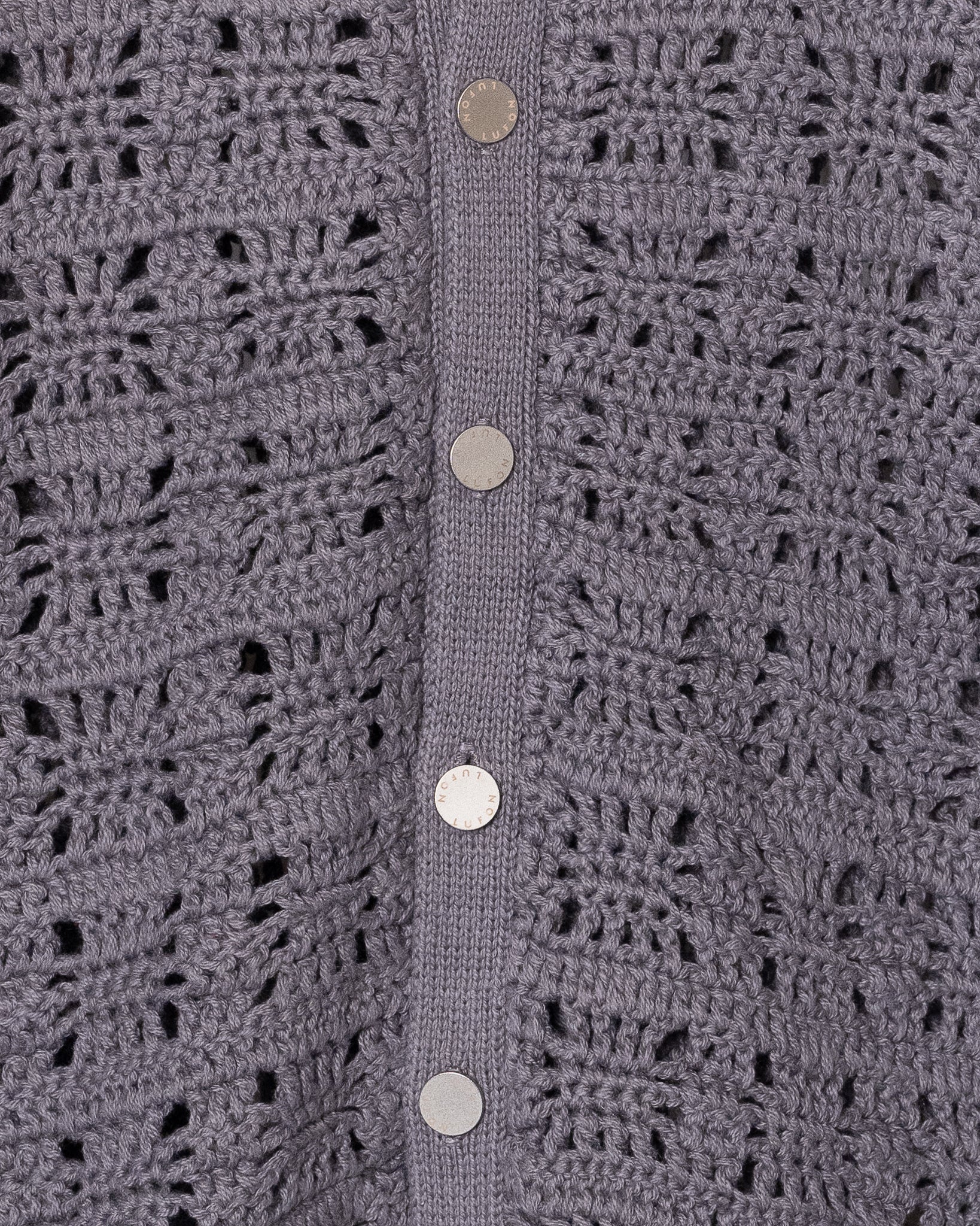 CROCHET HAND KNIT SHIRTS - CHARCOAL