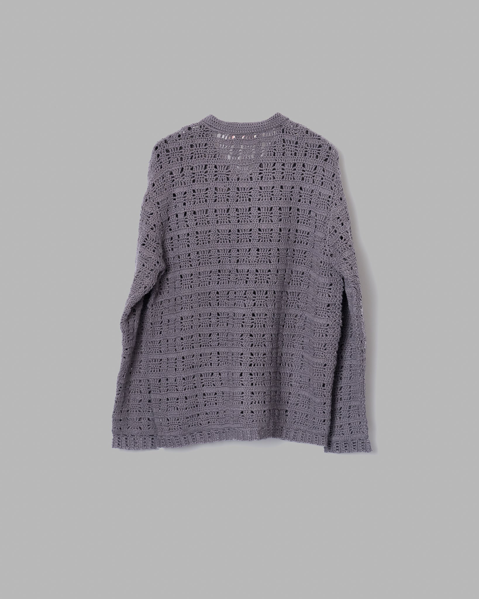 Crochet Hand Knit Shirts -Charcoal