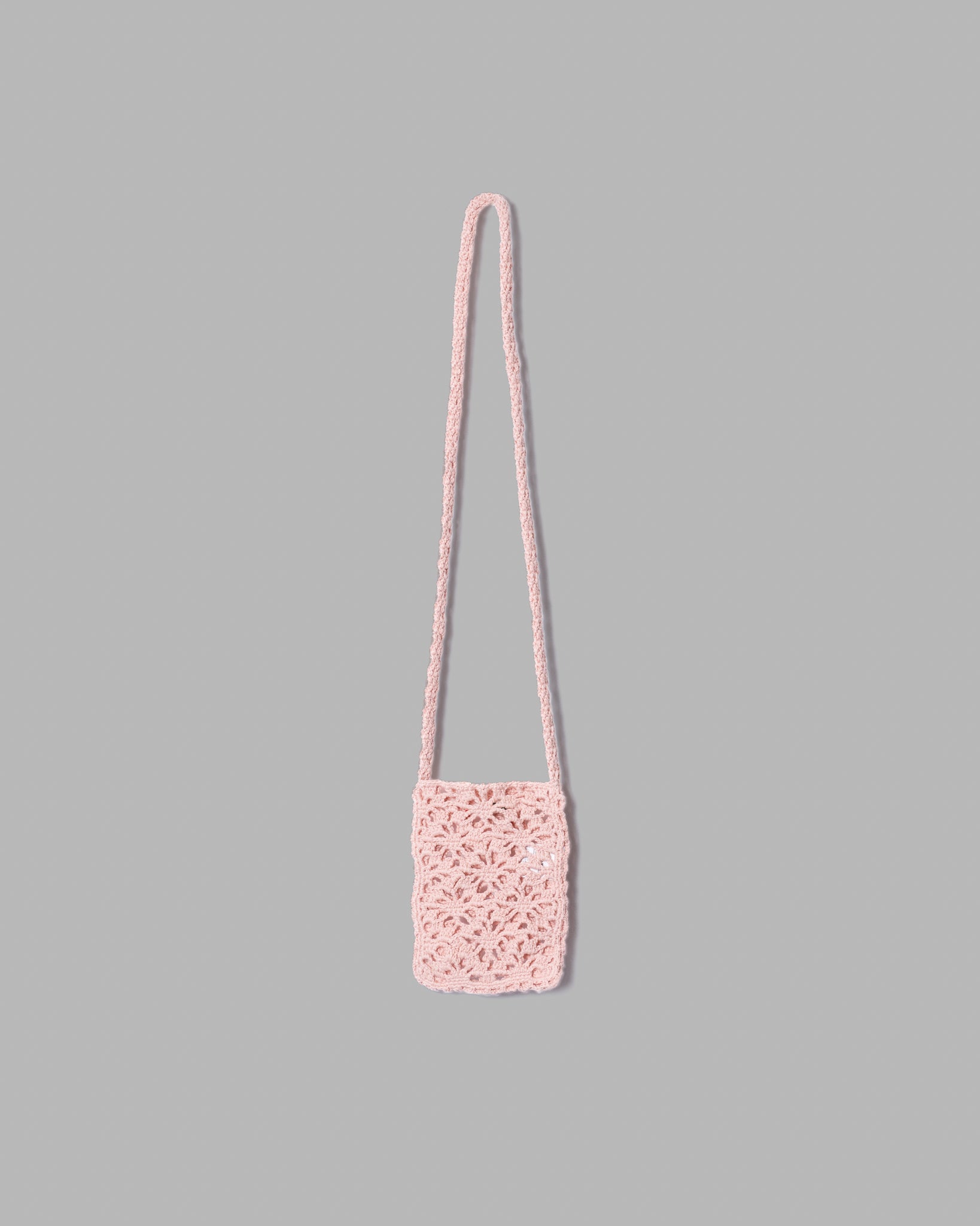 CROCHET HAND KNIT MINI BAG - PINK