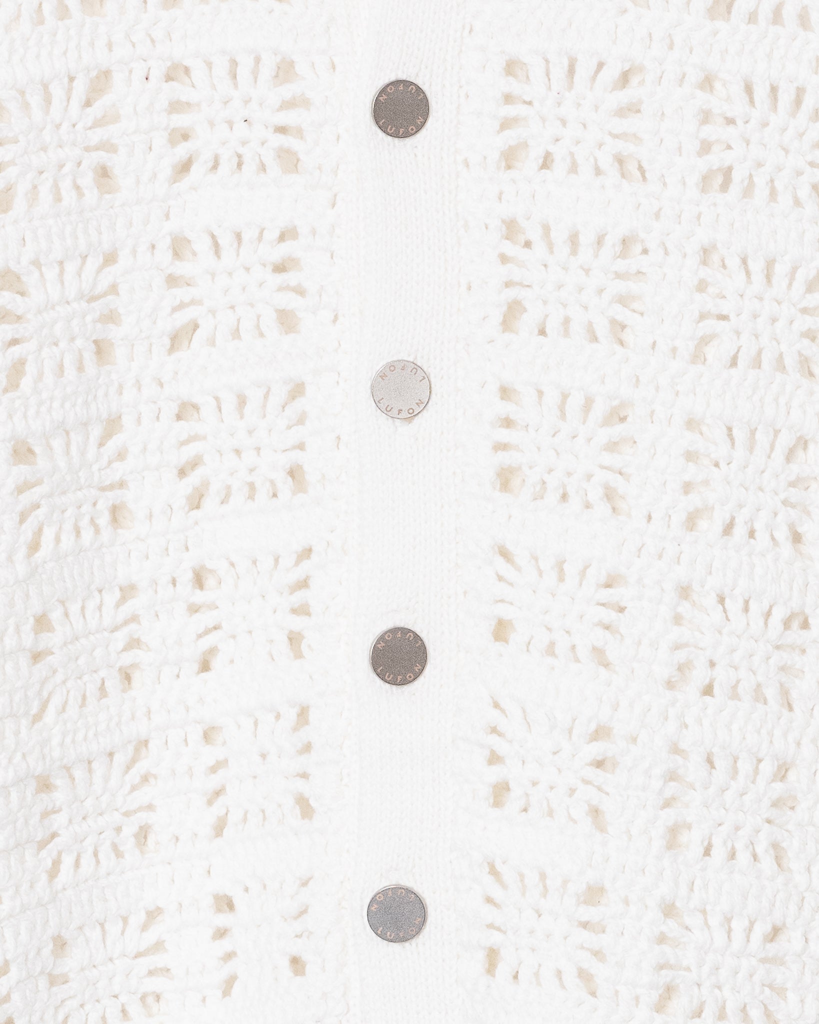 Camisas de punto de tejido de crochet -White