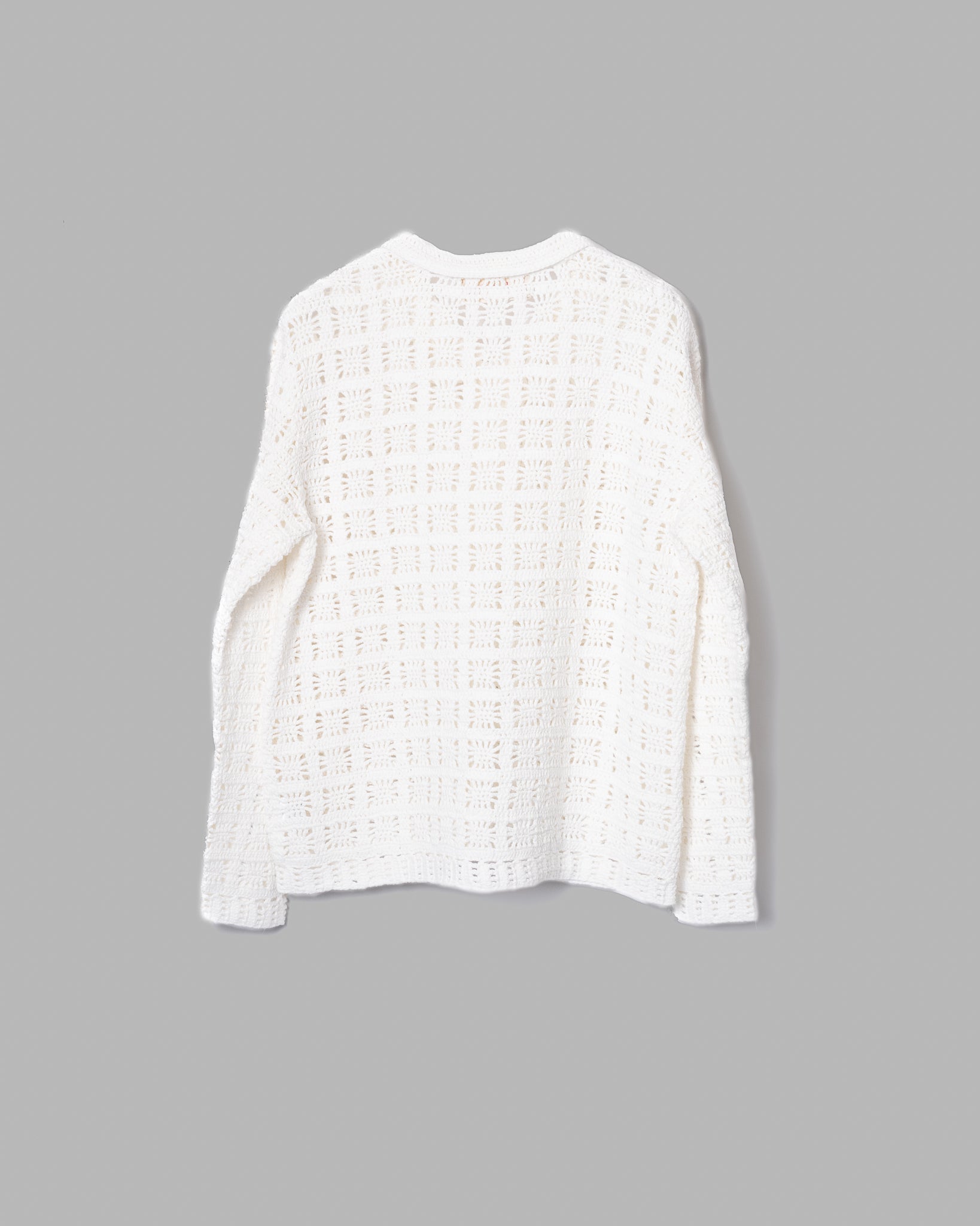 Camisas de punto de tejido de crochet -White