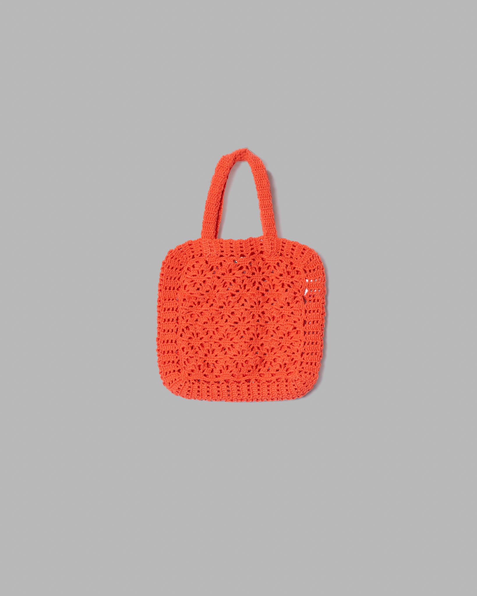 Crochet Hand Knit Tote Bag - Coral