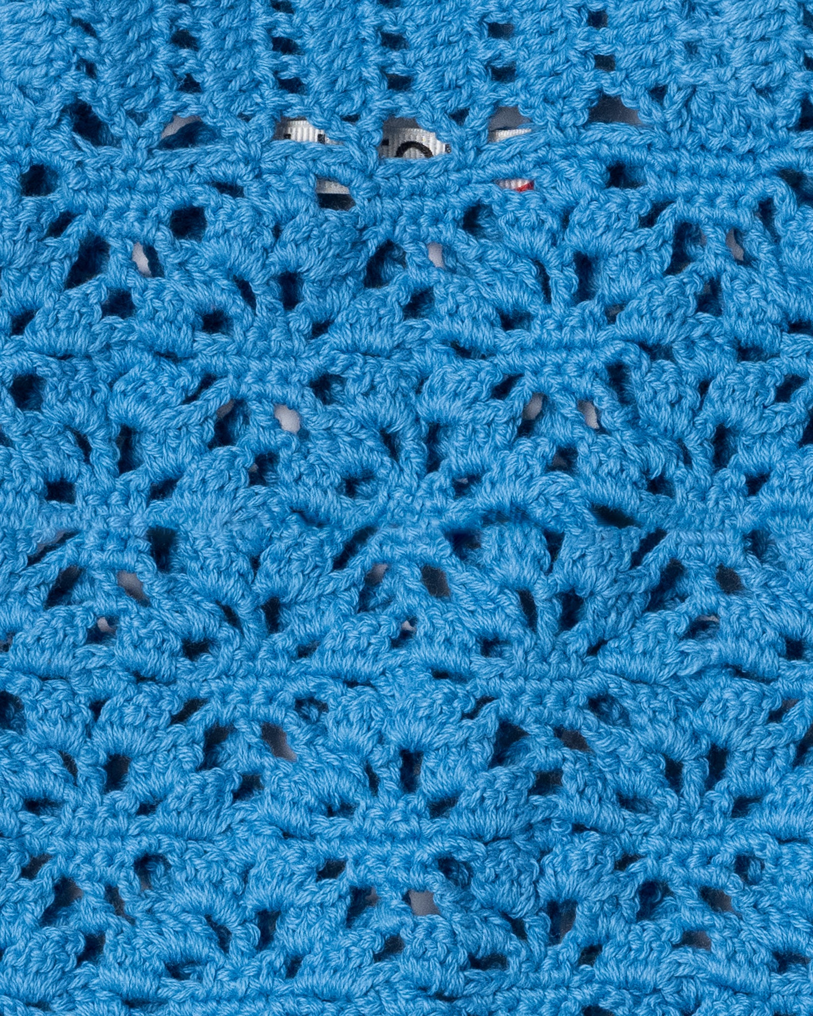 CROCHET HAND KNIT TOTE BAG - AZURE