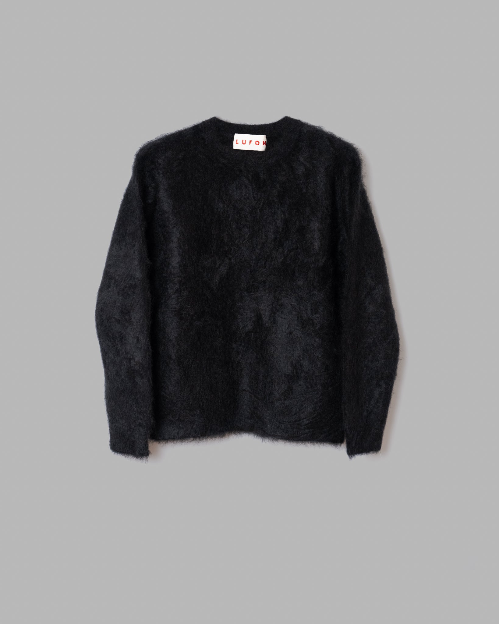 Fur Cashmere Crewneck Knit -Black