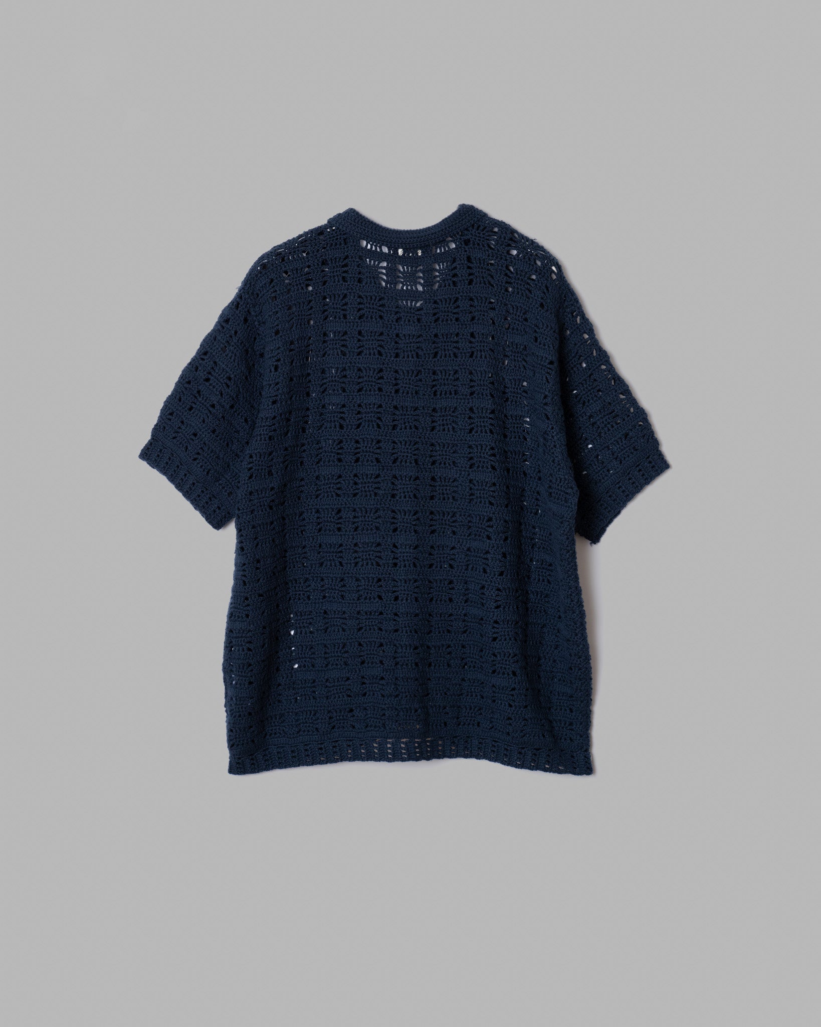 Camisas de punto de punto de crochet -Blue -Blue